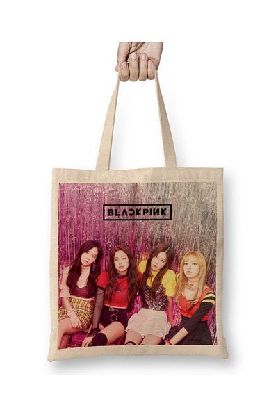 Baskı Dükkanı Geantă din pânză Blackpink 007 cu mâner lung