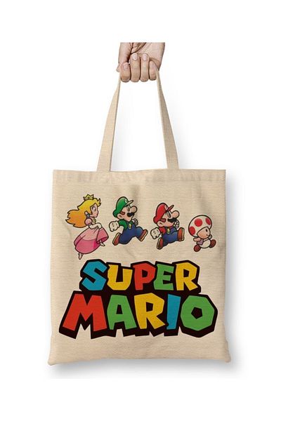 Baskı Dükkanı Geanta Tote Super Mario Atari 01 Maner Lung