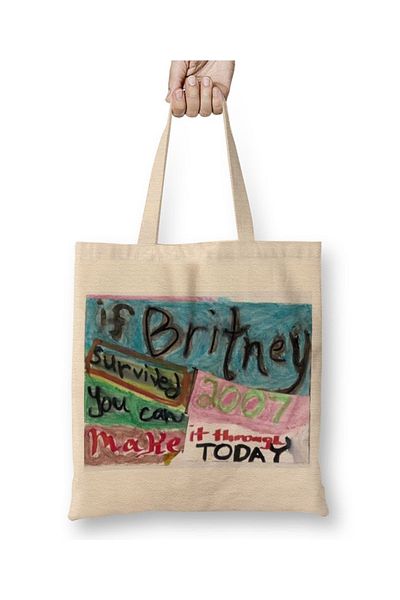 Baskı Dükkanı Britney Survived 2007 υφασμάτινη τσάντα με μακριά λαβή