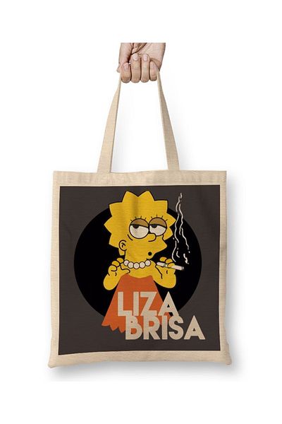 Baskı Dükkanı Υφασμάτινη τσάντα Liza Briza με μακριά λαβή