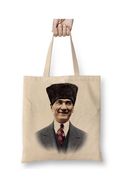 Baskı Dükkanı Mustafa Kemal Atatürk 06 Tkanina Torba Dugačka Sa ručkom