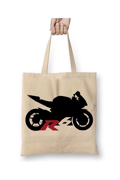 Baskı Dükkanı Υφασμάτινη τσάντα Yamaha R6 Silhouette με μακριά λαβή
