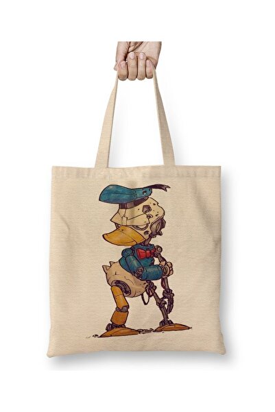 Baskı Dükkanı Donald Iron Duck crtani platno Torba dugačko Sa ručkom