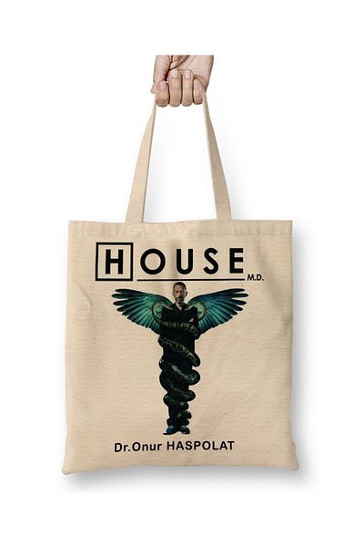 Baskı Dükkanı Υφασμάτινη τσάντα Dr House με μακριά λαβή