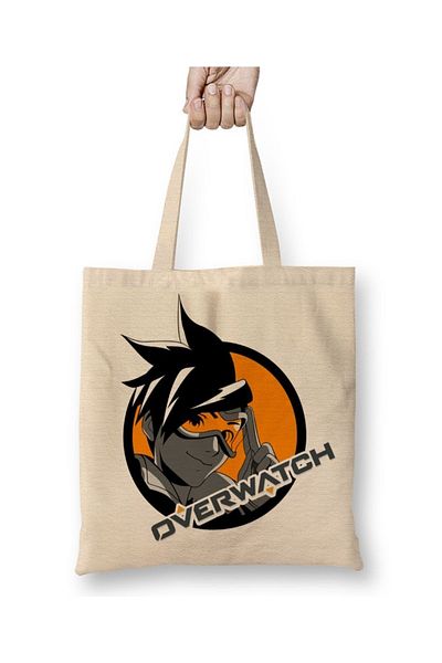 Baskı Dükkanı Υφασμάτινη τσάντα Tracer Overwatch με μακριά λαβή
