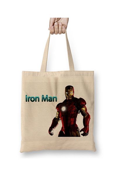 Baskı Dükkanı Iron Man 01 υφασμάτινη τσάντα με μακριά λαβή