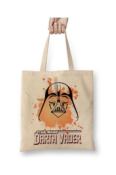 Baskı Dükkanı Υφασμάτινη τσάντα Darth Vader με μακριά λαβή