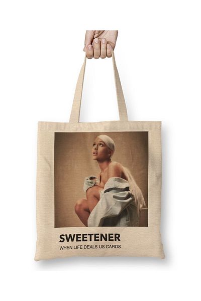 Baskı Dükkanı Geantă din pânză Ariana Grande Sweetener cu mâner lung
