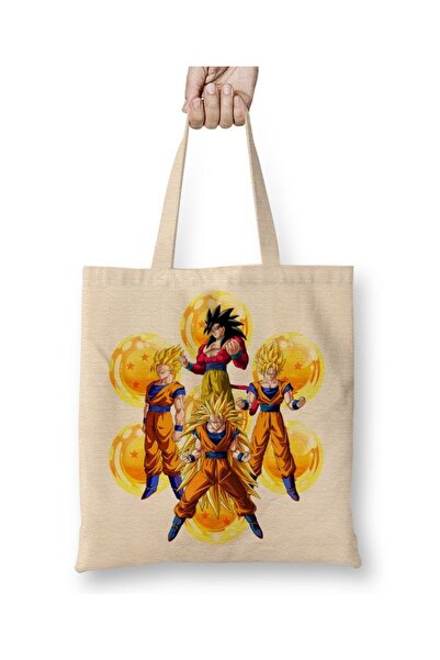 Baskı Dükkanı Dragon Ball Goku tkanina Torba duga Sa ručkom