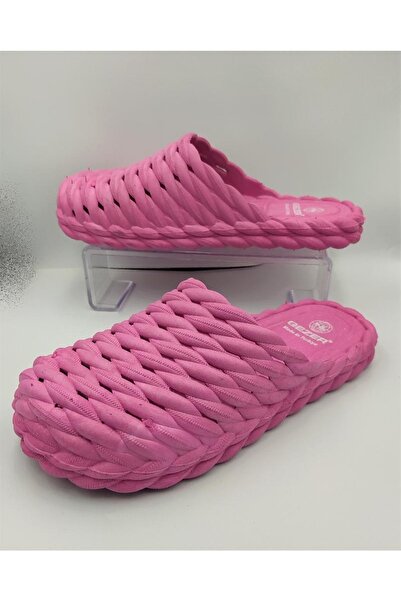 GEZER Women's Straw Model Fuchsia Color Indoor Slippers