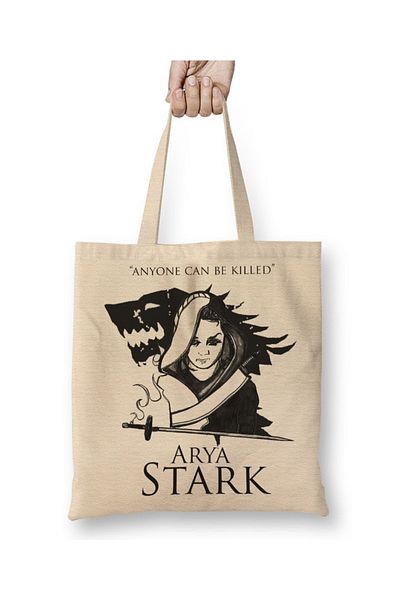 Baskı Dükkanı Υφασμάτινη τσάντα Arya Stark με μακριά λαβή
