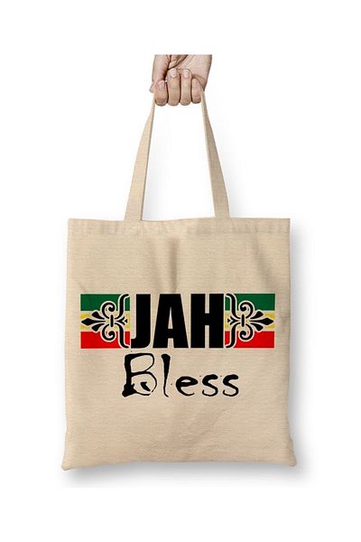 Baskı Dükkanı Υφασμάτινη τσάντα Jah Bless με μακριά λαβή