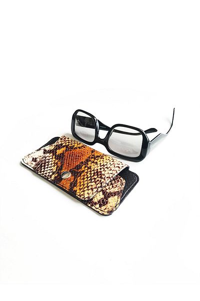 ViP GiFT Glasses Case Glasses Container Genuine Leather Snake