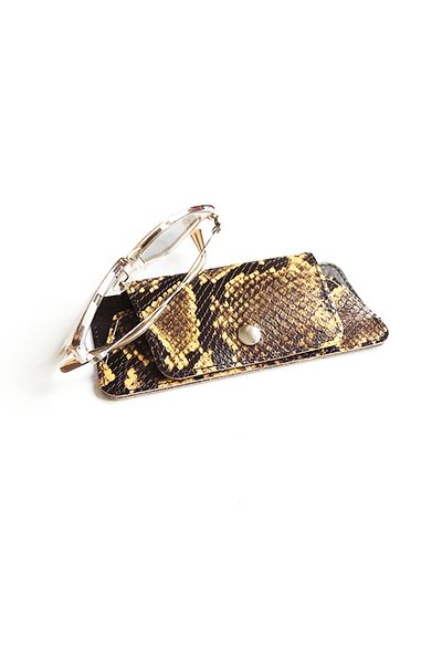 ViP GiFT Glasses Case Glasses Container Genuine Leather Snake