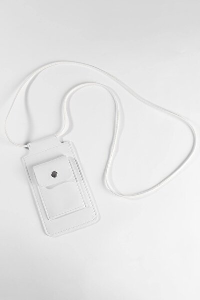 DK LEATHER Γυναικεία λευκή θήκη για τσάντα ώμου Μικρή θήκη για τσάντα τηλεφώνου / Τσάντα περιπάτου συμβατή με όλα τα τηλέφωνα