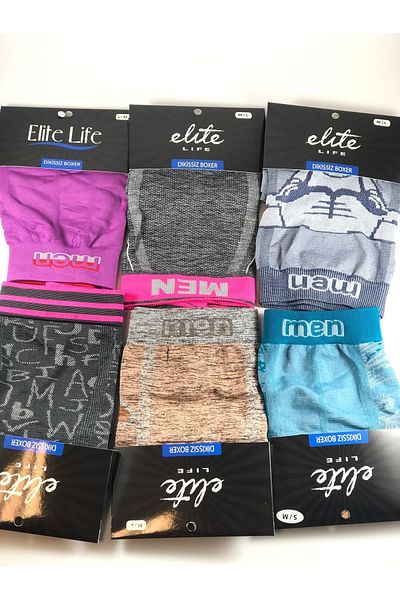 Elite Life Ανδρικό Boxer χωρίς ραφές 6 συσκευασιών Mix Color 901