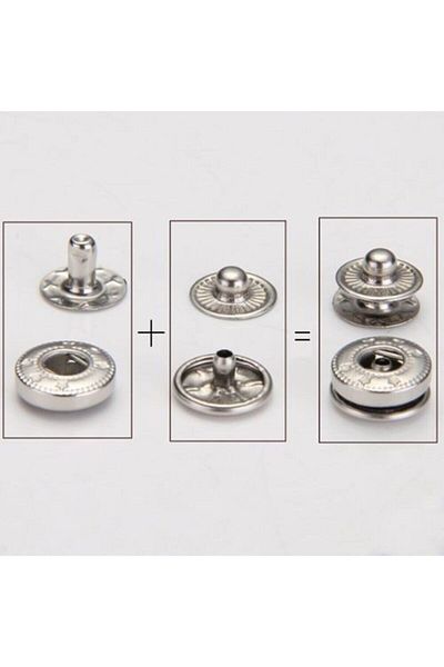 tuhafiyecimiz 12.5mm Studs (54 STRIPS) 100 PiecesNickel (SILVER) Color Snap