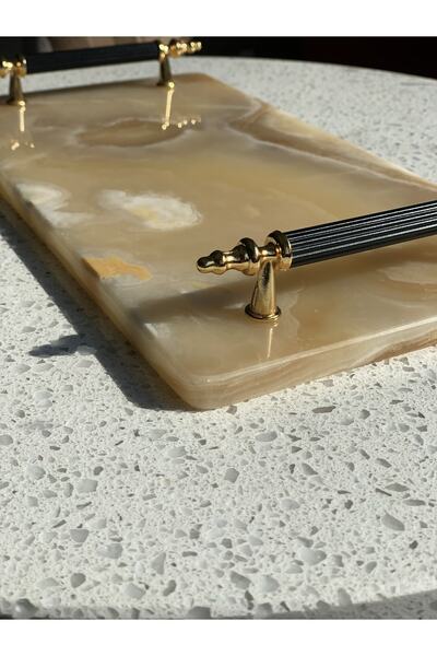 BMARBLE Onyx Doğal Mermer Tepsi Sunumluk