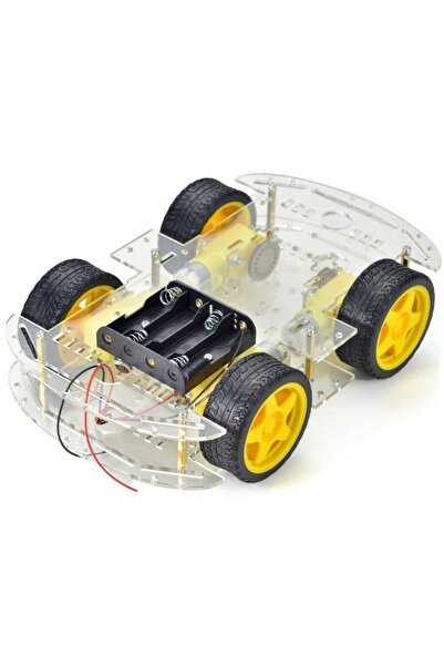 SANEC Arduino 4wd Robot Araba Platform Kiti Seti Şeffaf