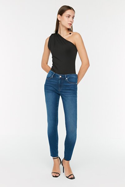 Trendyol Collection Сині джинси з високою талією та еластичною посадкою