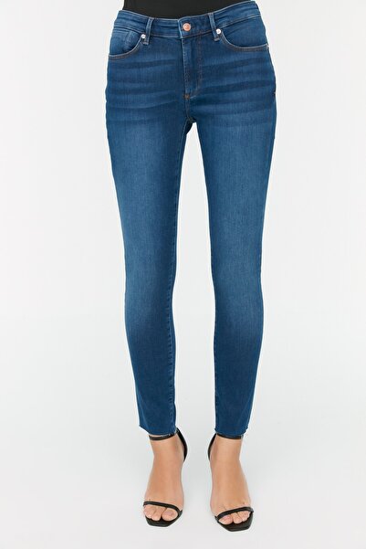 Trendyol Collection Сині джинси з високою талією та еластичною посадкою