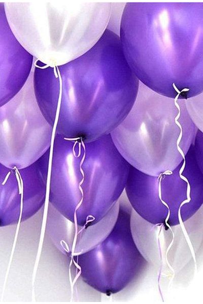 Parti dolabı 20pcs Mixed 10 Purple 10 Lilac Balloons Metallic Shiny 12inc 30cm
