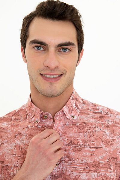 Pierre Cardin Ανδρικό πουκάμισο Coral - G021Sz004.000.1394361