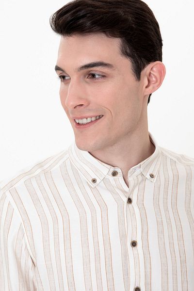 Pierre Cardin Ανδρικό πουκάμισο μπεζ G021Sz004.000.1416933