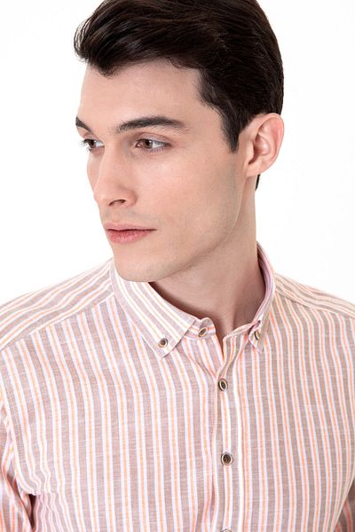 Pierre Cardin Ανδρικό πουκάμισο ανοιχτό καφέ G021Sz004.000. 1403636