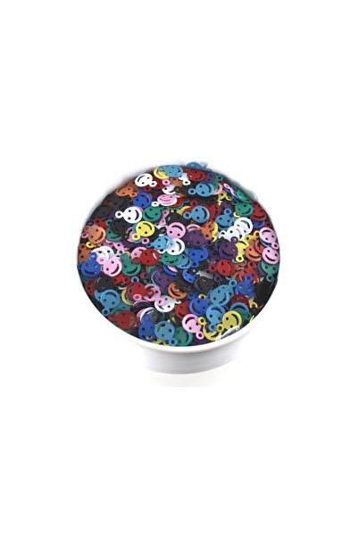 yfhobi 5 gram - 7 mm Gülenyüz Desenli Renkli Metal Pul, Takı Malzemesi, Pirin...