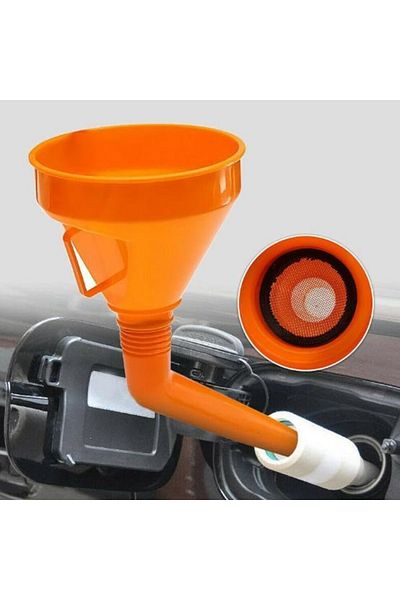 MasterCar 160mm Funnel with Steel Strainer and Spral - Orange