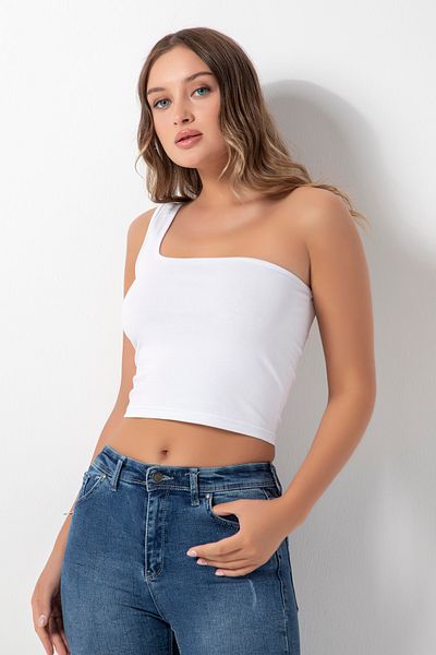 DONEX 3374 Single Strap Crop Λευκό