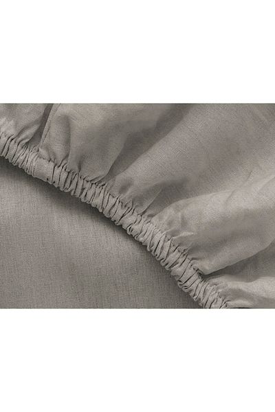 English Home Super King Flat Cotton Sheet with Elastic - 200x200 Cm Pebble