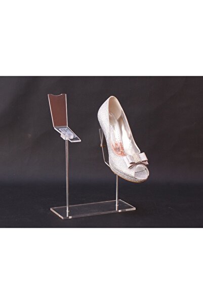soylu pleksi Ayakkabı Teşhir Standı Kromlu Zenne Yüksek Arka 2'li Şeffaf Pleksi