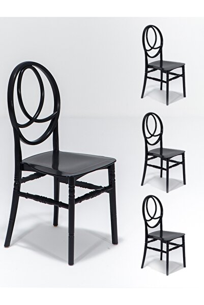 Modalife 4 Adet Phoenix Mutfak Balkon Sandalye - Siyah
