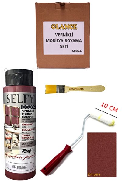 GLANCE Rich Selfy Decor 500 Cc Burgundy Kendinden Vernikli Genel Amaçlı Boyam...