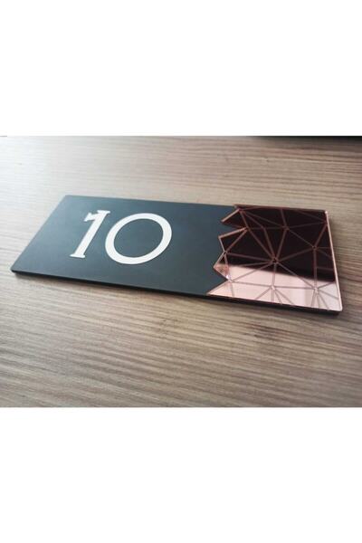 Kurtulan Lazer Tasarım Dekoratif Bronz Aynalı Kapı Tabelası Pleksi