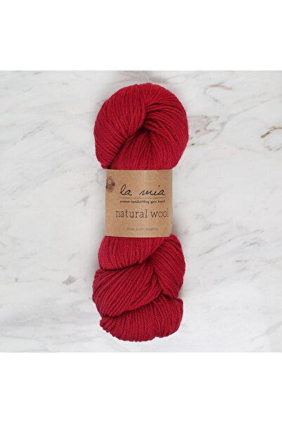 Lamia La Mia Natural Wool Koyu Kırmızı El Örgü Ipi - L893