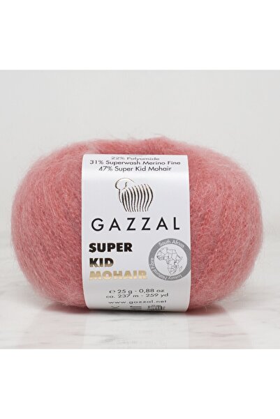 Gazzal Süper Kid Mohair Pembe 25 Gr El Örgü Ipi - 64430
