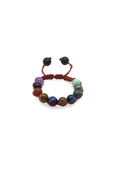 Atlantis Takı Natural Stone Combination Macrame Braided Children's Success Br...