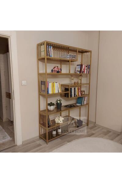 Atolly Home Metal Gold Kitaplık
