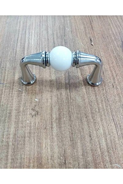 ARON 2090-10-064-000 Boncuk Porselen Kulp Mobilya Vestiyer Çekmece Dolap Kulbu Krom-beyaz 64mm