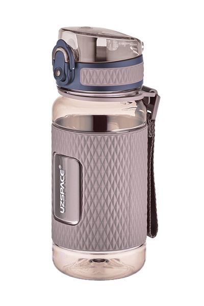 Uzspace Uzscape Brown Water Bottle 400ml Children's Tritan Silicone Protection Anti-Slip