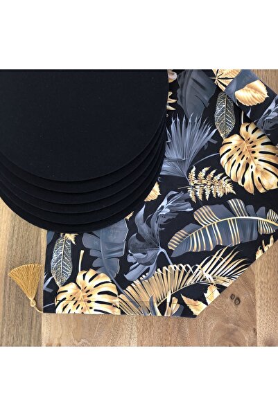 desen izmir Amerikan Servis, 6'lı Supla Ve Runner Altın Yaprak Tk 3