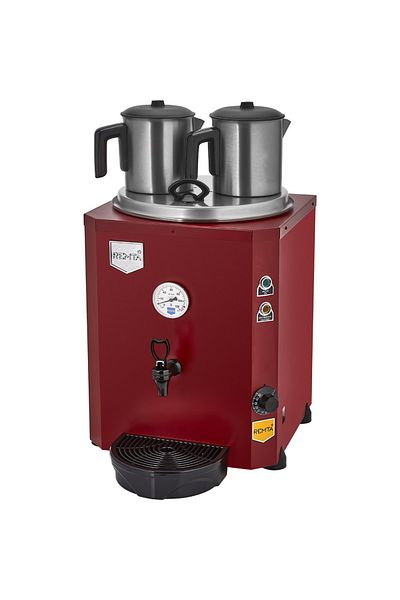 Remta 23 Liter Jumbo Tea Machine - 2 Teapot, Float, Automatic Water Intake - Red