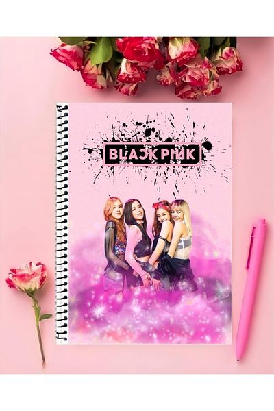 animeandyourworld Blackpink Notebook 1 Piece Special Design A4 Size 21*29 Cm Wired Striped Large Size Notebook
