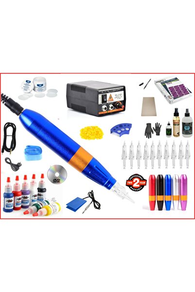 XLINETATTOO Xl-301c Hybrıd Çantalı Blue Tattoo Pen Dövme Makinası Seti - Swıs...