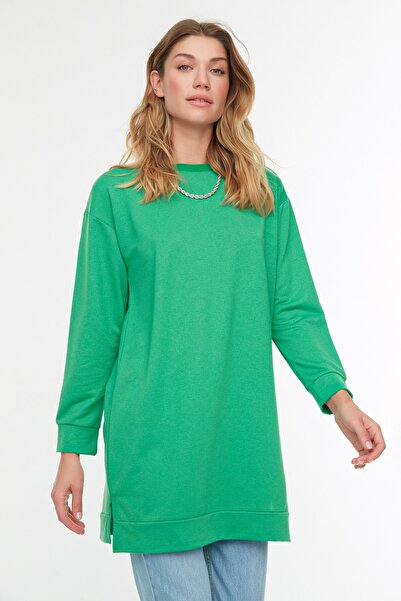Trendyol Modest Sweatshirt - Green - Relaxed fit
