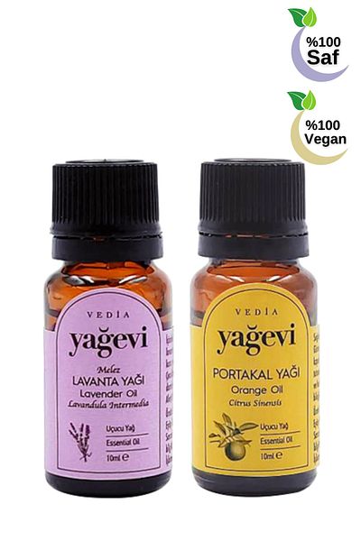 Yağevi Pure Lavender Hybrid and Orange Oil - 10ml Essential Oil Set of 2