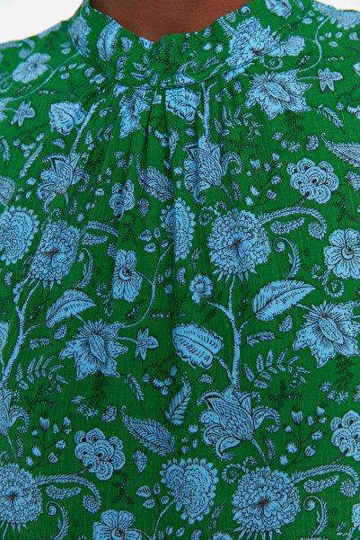 Trendyol Collection Πολύχρωμο φλοράλ στάμπα Φόρεμα μίντι υφαντό σε ίσιο κόψιμο TWOSS20EL0573